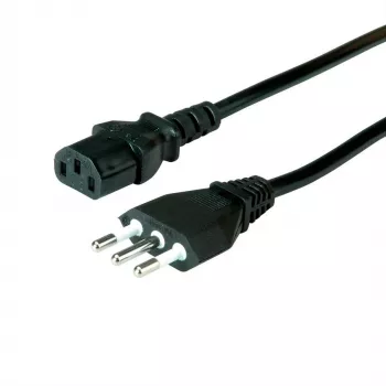 VALUE - Cavo di alimentazione - CEI 23-50 (M) a IEC 60320 C13 dritto - AC 250 V - 10 A - 1.8 m - nero - Italia