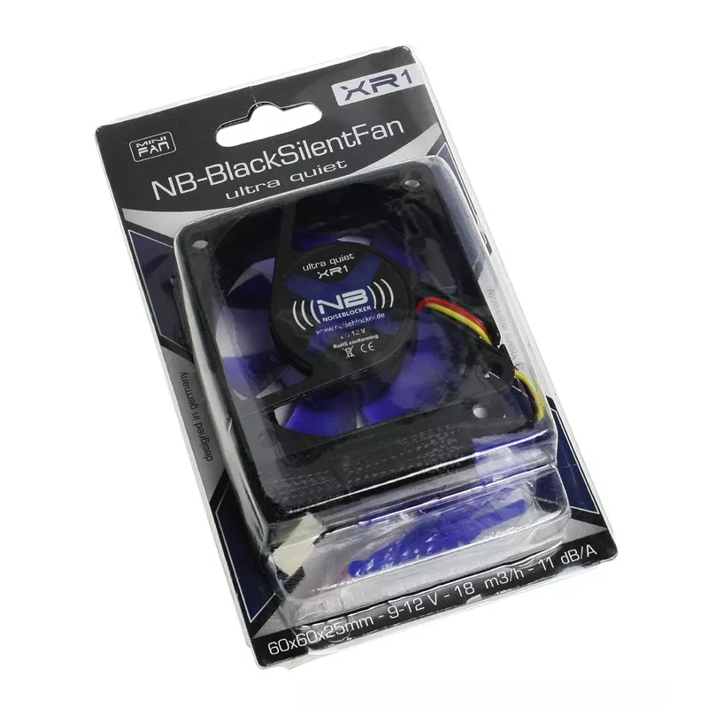 Ventola per case PC NoiseBlocker BlackSilentFan XR1 – 60 mm, 6 V, 1600 RPM, 18 m³/h, 11 dB, nera