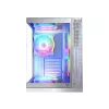 Case PC MODECOM Volcano Panorama Midi Tower bianco — micro ATX, vetro temperato, ARGB, USB-C, supporta GPU 400 mm
