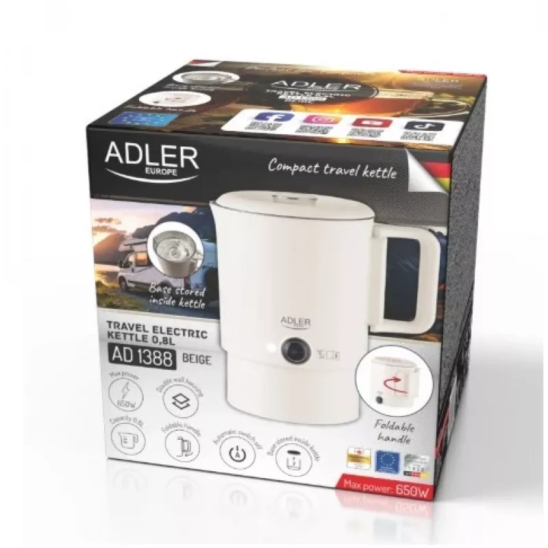 Fornello da viaggio 0,8 L - beige AD 1388