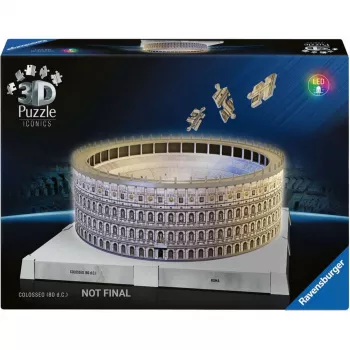 Puzzle 3D Ravensburger Iconics Colosseo Roma – 216 pezzi, con luce LED