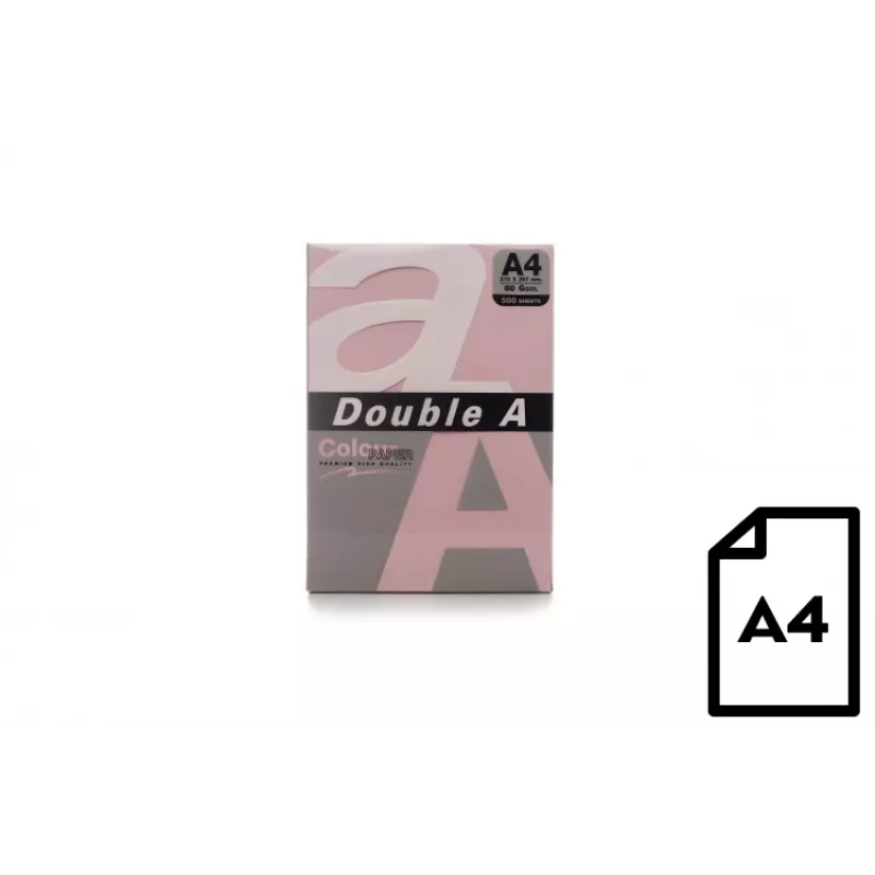 Carta colorata Double A, 80 g, A4, 500 fogli, rosa