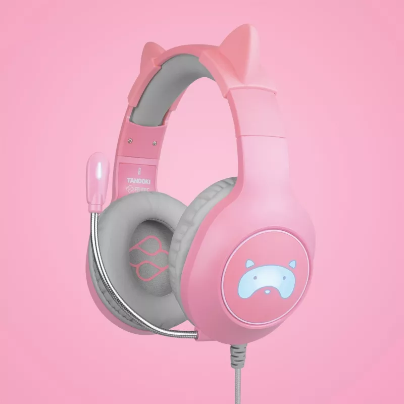 FR-TEC Tanooki cuffie con filo archetto gaming grigio - rosa (FT2021)