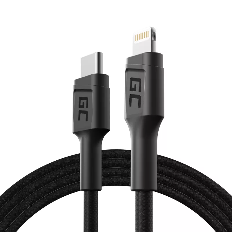 Green Cell PowerStream KABGC07 cavo da USB-C a Lightning, 1 m, PD, Apple MFi, nero