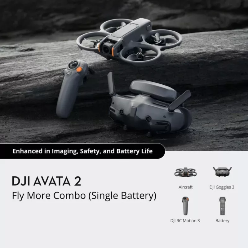 DJI Avata 2 Fly More Combo 1 batteria 4 rotori 12 MP 3840 x 2880 Pixel nero