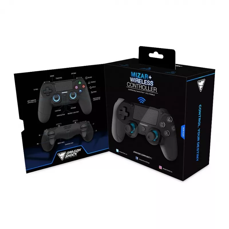 Dragonshock controller Mizar+ wireless nero PS4/PC