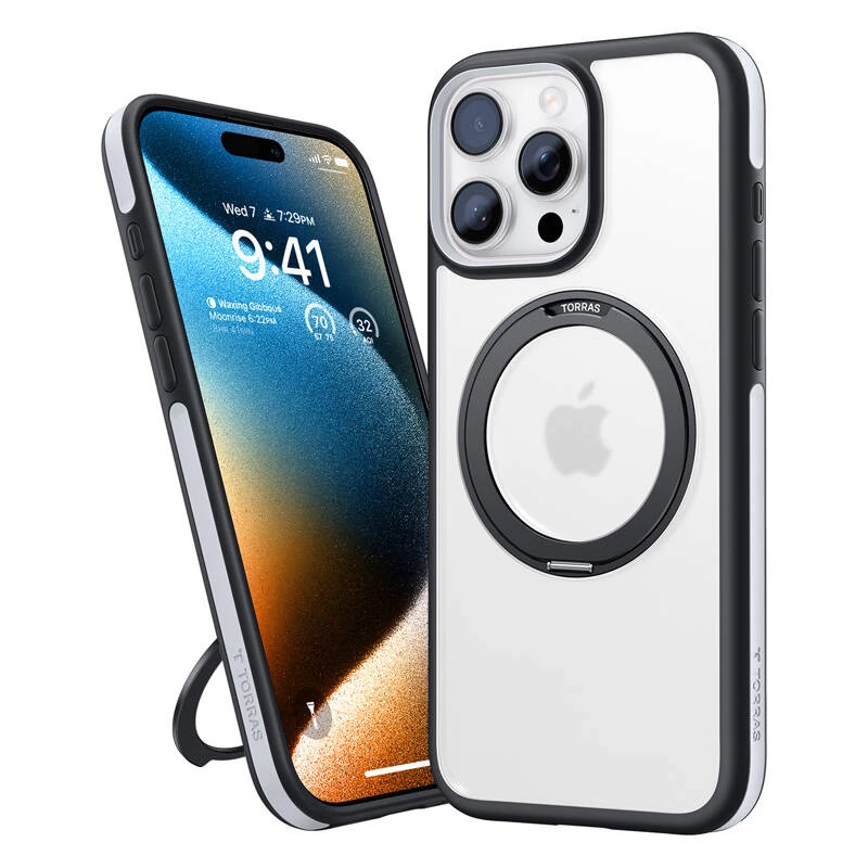 Custodia protettiva Torras Ostand R Fusion per iPhone 16 Pro Max – nero