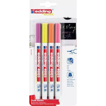 Marker Edding 4085/4N — marker gessetto 1–2 mm, neon, set da 4