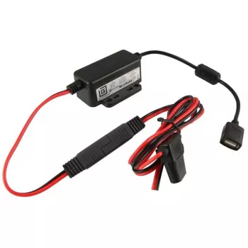 Caricabatterie per dispositivi mobili RAM Mounts RAM-GDS-CHARGE-V7B1U — caricabatterie USB per interni, ingresso 10–30 V, uscita max 9 V, 2,5 A, cavo 1,2 m, nero/rosso