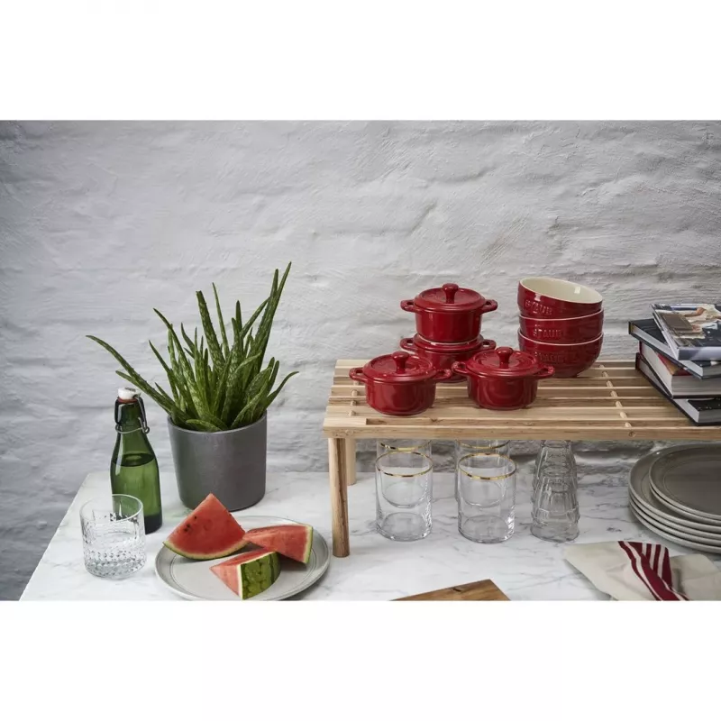Staub Mini Cocotte rotonda, 4 pezzi - 200 ml, rosso