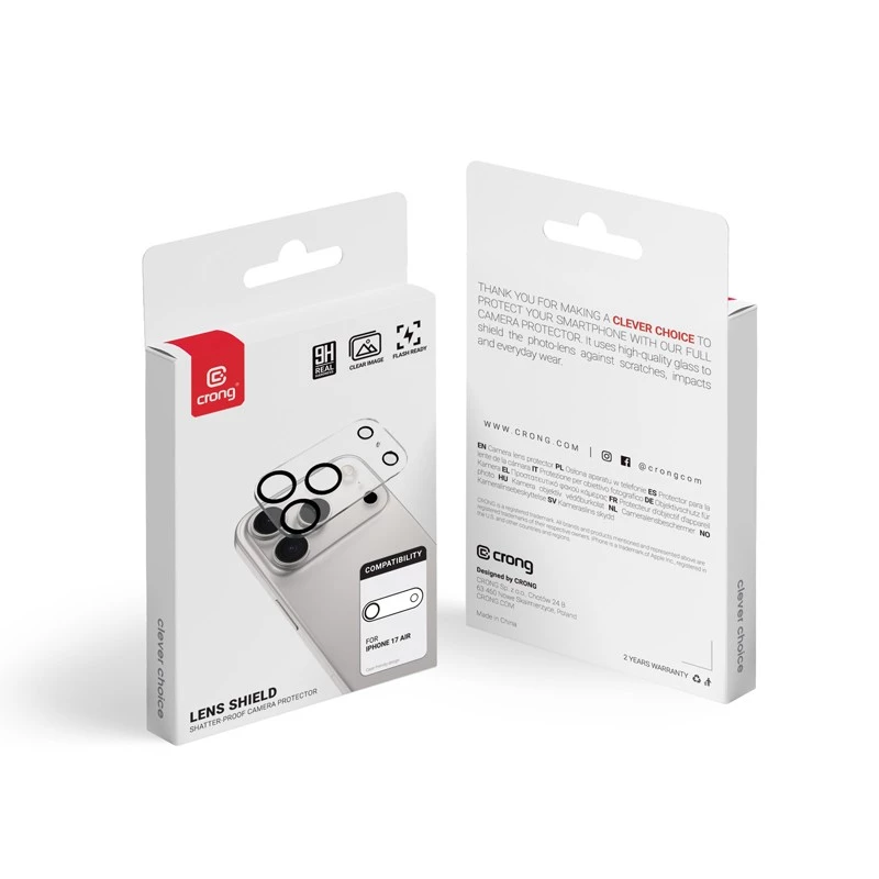 Vetro per fotocamera e obiettivo Crong per iPhone Air modello CRGLSIP1766A