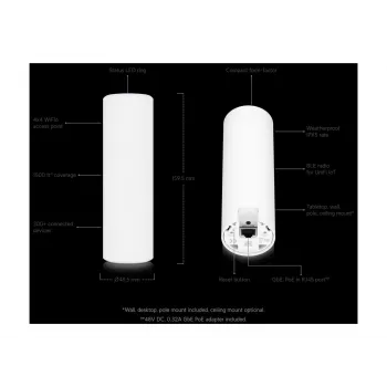 Ubiquiti UniFi U6-Mesh WiFi 6 Access Point AX5300 5.3 Gbps IPX5 impermeabile - bianco