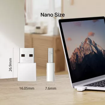 Adattatore USB di rete MERCUSYS MA30N — Wi-Fi dual band (2,4/5 GHz), 400/867 Mbit/s, USB 2.0, antenna interna, bianco