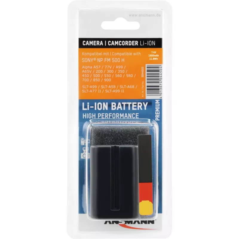 ANSMANN A-Son NP FM 500 H - Batteria per fotocamera Li-Ion 1500 mAh (5044503)