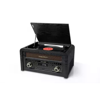 Giradischi muse MT-115 W — nero/oro, 33-45-78 giri/min, braccio a J, manopola per il volume, 240V AC