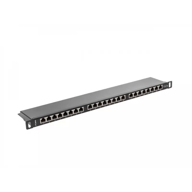 Patch panel LANBERG PPS5-0024-B 24 porte CAT5e, metallo, 0,5 U, 445×99×22,3 mm, nero