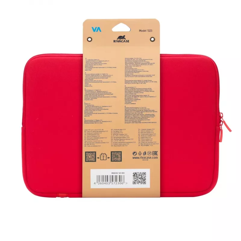 Custodia sleeve Rivacase 5123 33,8 cm (13,3 pollici) rossa