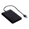 Case per HDD/SSD Unitek Y-3036, 2,5 pollici SATA III, USB 3.2 Gen 1 (5 Gbit/s), UASP, cavo USB-A integrato, nero