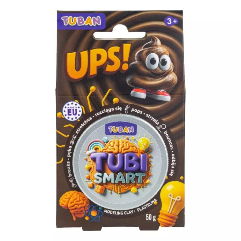 Pasta modellabile TUBAN TUBI SMART – UPS! 50 g, marrone, bambino, 95×35×165 mm