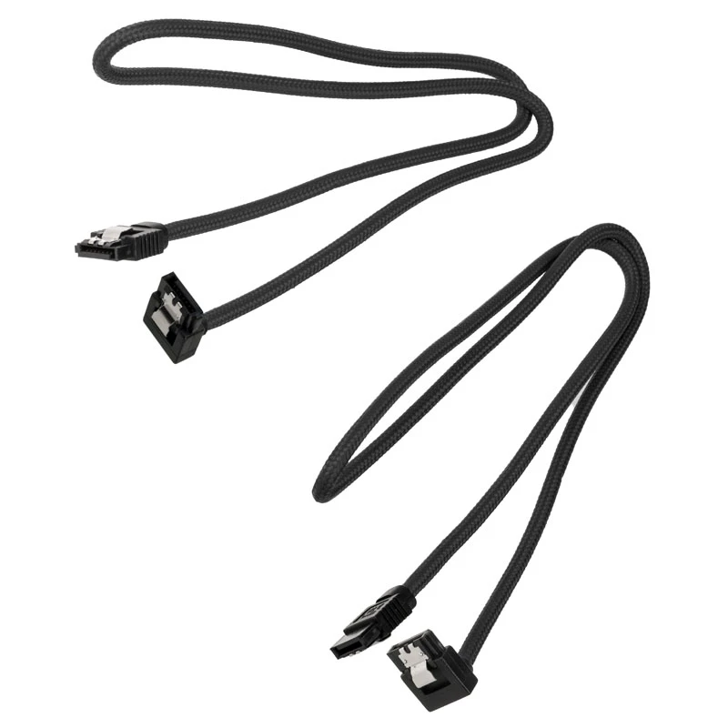 Corsair CC-8900282 cavo SATA Premium con guaina, angolato, 60 cm, nero, confezione da 2
