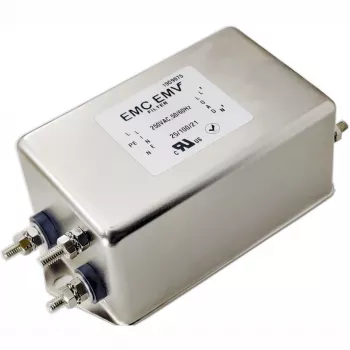 Filtro EMC monofase Akyga EN2020-20-S, 20 A, 120-250 V AC, 50/60 Hz, connettori a vite M4