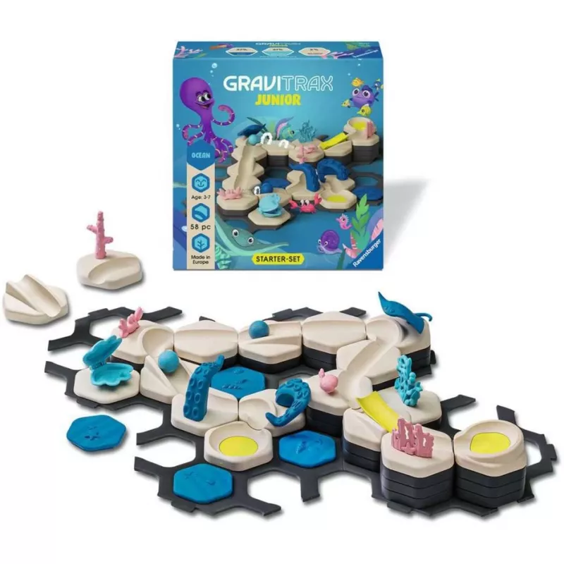 Set di costruzione pista di biglie Ravensburger GraviTrax Junior Starter-Set S Wüstenstrecke, modello 24585