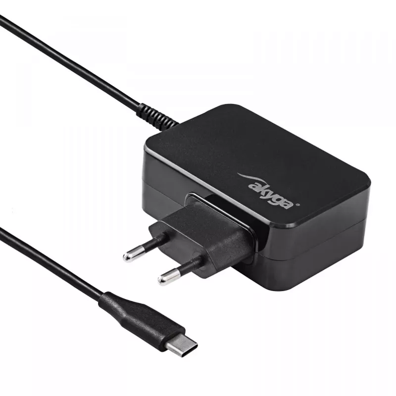 Alimentatore per notebook USB-C GaN Akyga AK-ND-82 90 W, PD 3.0, 5–20 V, cavo 1,8 m, nero