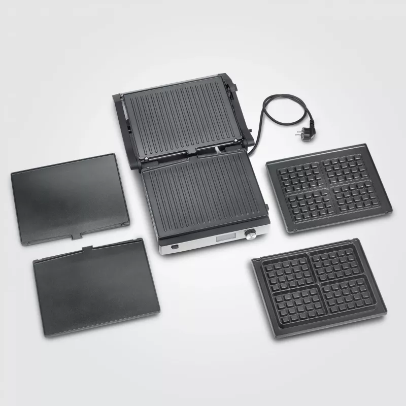 Piastra grill Severin KG 2380 nero argento 2000W acciaio inox