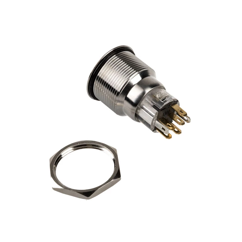 Pulsante DimasTech Vandalismustaster 22mm Silverline Dot RGB PD215, 22 mm