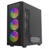 Case PC SAVIO Noctis Flow RGB — Cube, ATX/Mini-ITX, 3x ventole frontali da 120 mm, pannello laterale in vetro temperato, GPU max 35 cm