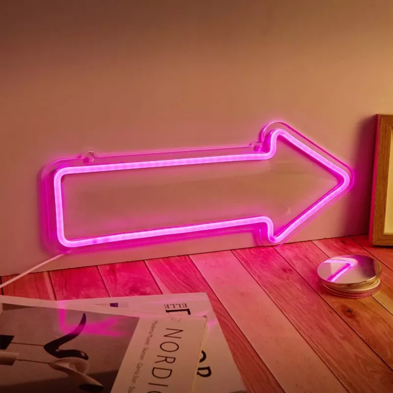 Luce neon a freccia applique MANTA SNL107PK – insegna a freccia LED decorativa rosa