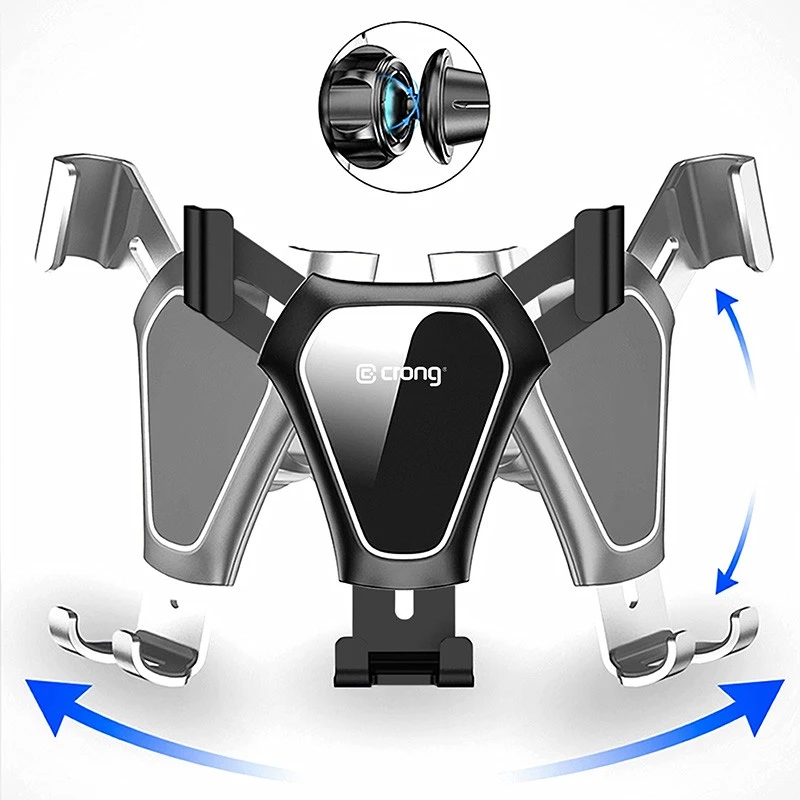 Supporto auto Crong CRG-CH4-BLK per smartphone — design compatto regolabile