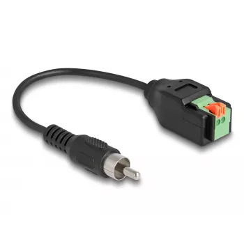 DeLOCK cavo adattatore da connettore RCA a morsettiera con pulsante 15 cm