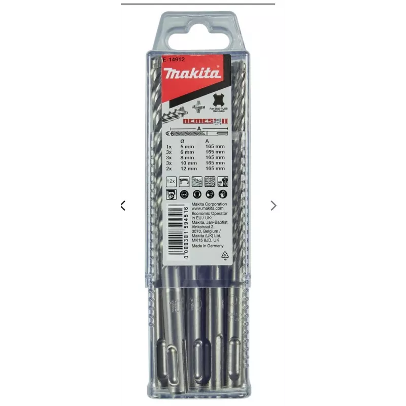 MAKITA SET PUNTE SDS+ 12 pz. NEMESIS 2