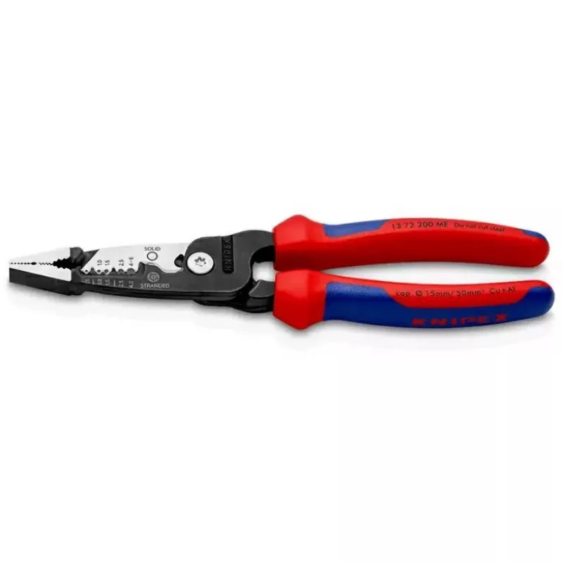 Knipex 13 72 200 ME pinza spellafili nero, blu, rosso, acciaio inox