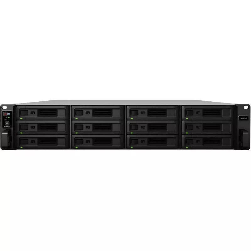 Synology SA3200D NAS server, 12 alloggiamenti, montaggio a rack, RAID 0/1/5/6/10/JBOD/RAID F1, 16 GB RAM, GbE/10GbE, iSCSI, 2U (SA3200D)
