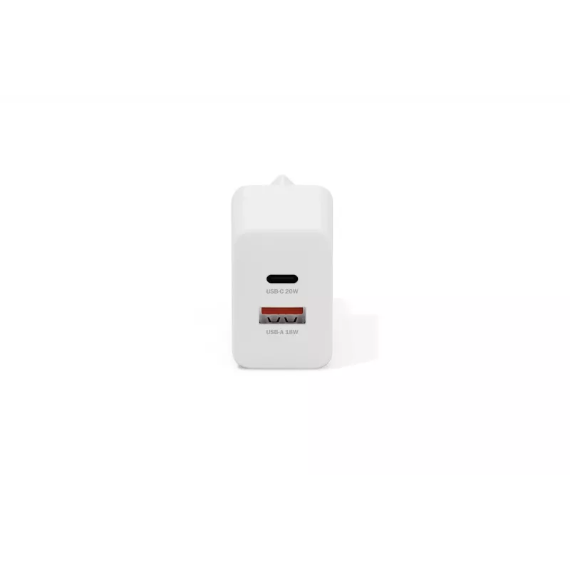 Caricabatterie USB AC DIGITUS 20W, 1x USB-C, 1x USB-A, ingresso 100–240V, bianco