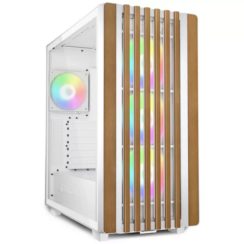 Sharkoon REBEL C70G RGB full tower bianco, legno