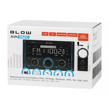 Autoradio 2DIN BLOW AVH-9620 unità double-DIN con Bluetooth 5.0, USB Type-A, display 2,8 pollici, 4×60 W RMS