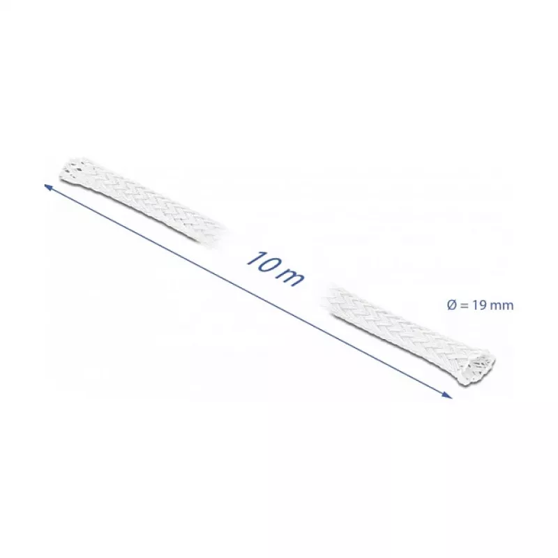 Guaina intrecciata DeLOCK 20805 10 m x 19 mm bianco