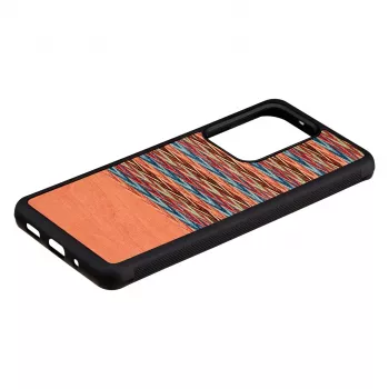 Custodia per cellulare Man and Wood per Samsung Galaxy S20 Ultra — motivo a quadri marrone con bordo nero