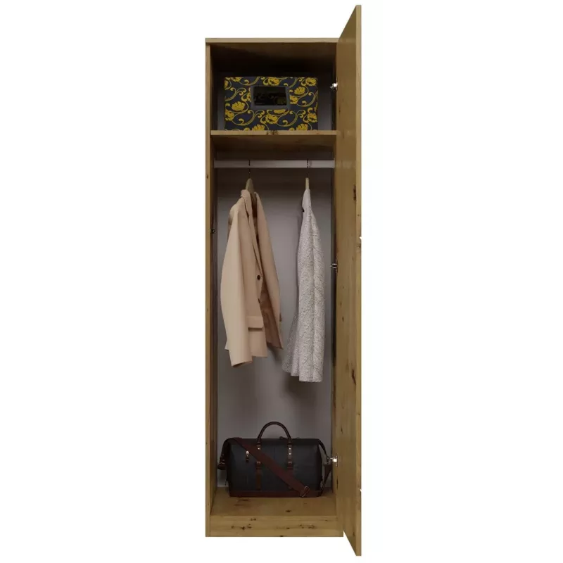 Topeshop SD-50 ARTISAN KPL armadio/guardaroba camera da letto 5 ripiani 1 porta rovere