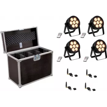 Faro LED EUROLITE 4C-7 Silent slim 4x con USB QuickDMX – proiettore DMX compatto a 4 teste