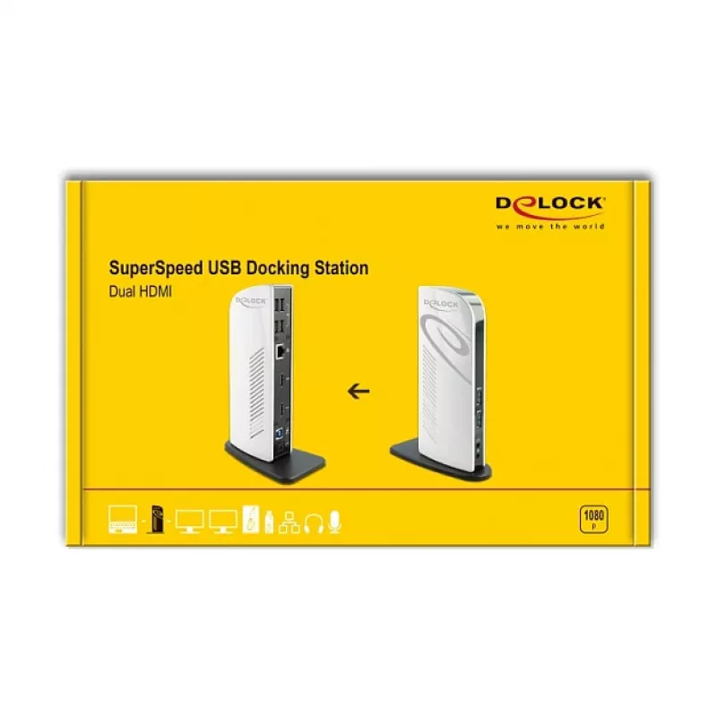 Docking station USB DeLOCK 87771 doppio HDMI Full-HD USB 3.2 LAN audio