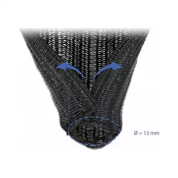 Guaina intrecciata DeLOCK 18909 5 m x 13 mm nero