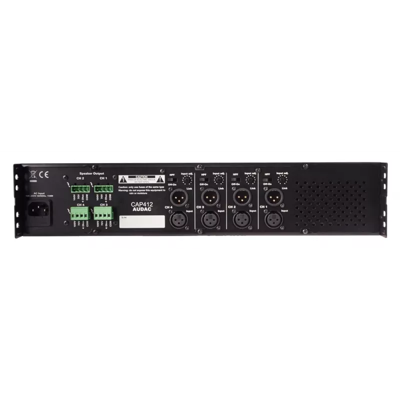 Audac CAP412 amplificatore di potenza a 4 canali, 4 x 120 W (480 W), 100 V