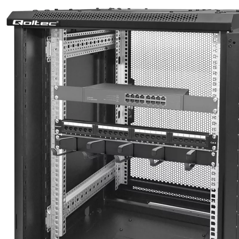 Gestione cavi QOLTEC 54515 1U per rack 19 pollici