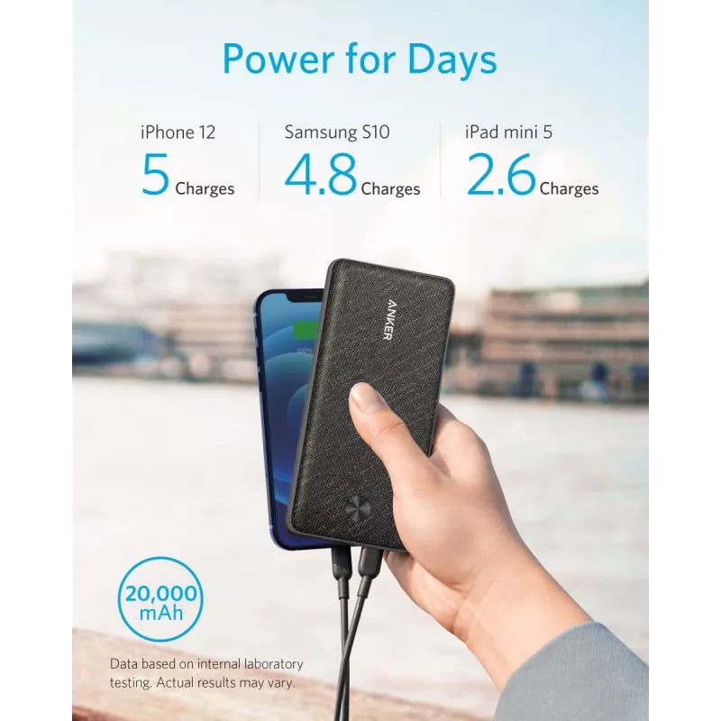 POWER BANK USB 20000MAH nero/A1365G11 ANKER