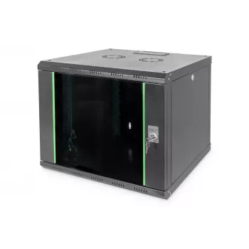 DIGITUS Professional Unique DN-19 09U-6/6-SW - armadio - armadio di rete - adatto per montaggio a parete - nero, RAL 9005 - 9U - 48,3 cm (19) (DN-19 09U-6/6-SW)