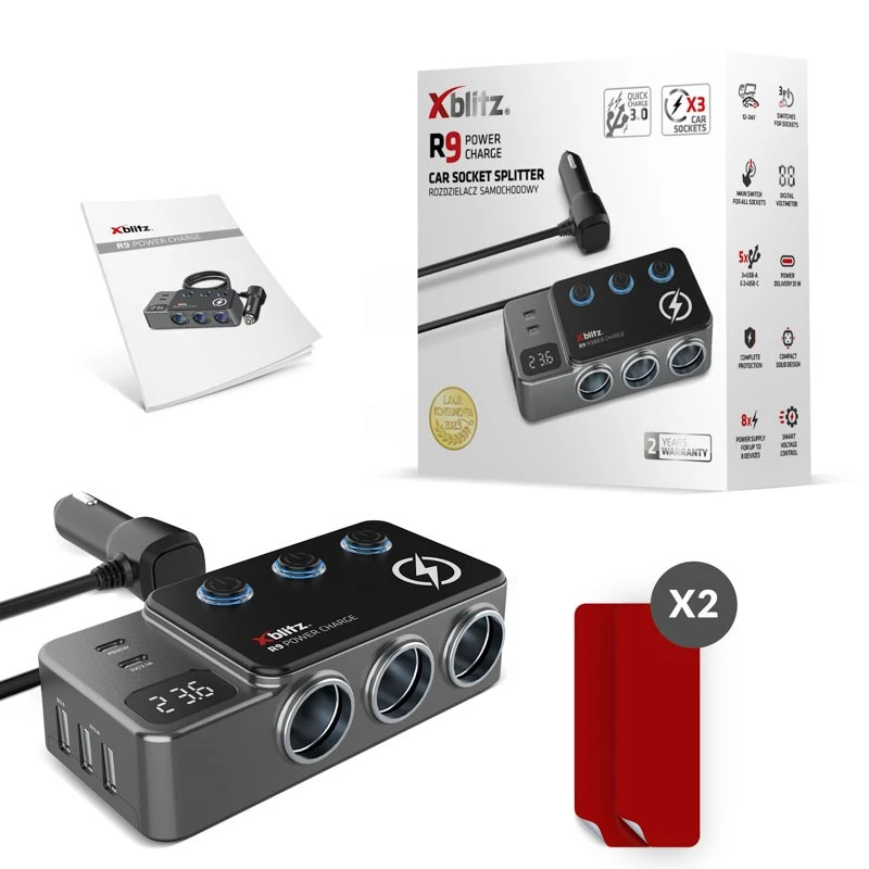Xblitz R9 POWER CHARGE caricabatterie da auto